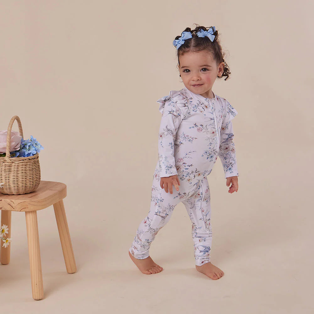 Snuggle Hunny - Organic Snugglesuit Convertable Romper - Sweet Swallows