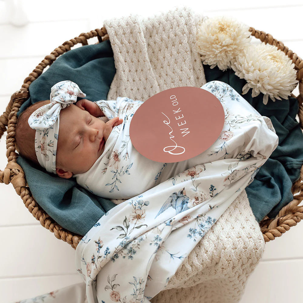 Snuggle Hunny - Reversible Milestone Cards - Sweet Swallows
