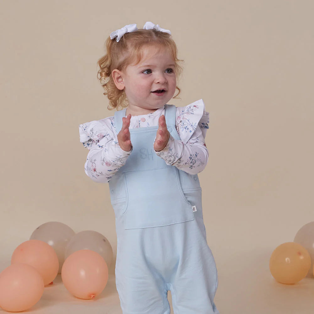 Snuggle Hunny - LS Organic Bodysuit w Frill - Sweet Swallows