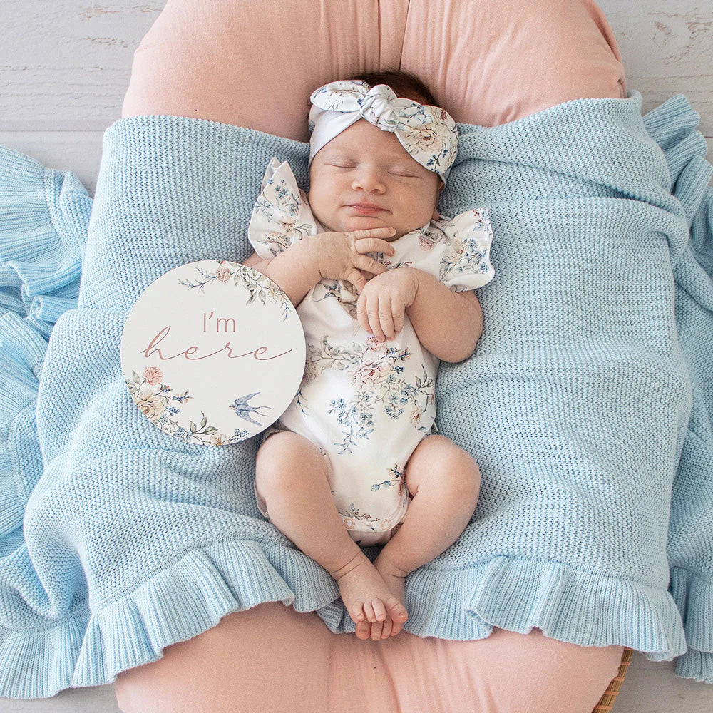 Snuggle Hunny - Reversible Milestone Cards - Sweet Swallows