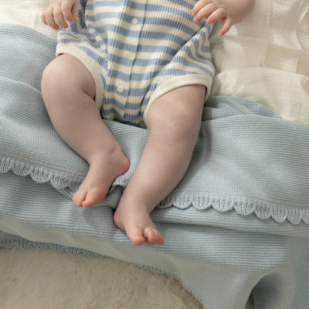 Confetti Kidz Heritage Knit Blanket - Traditional Blue