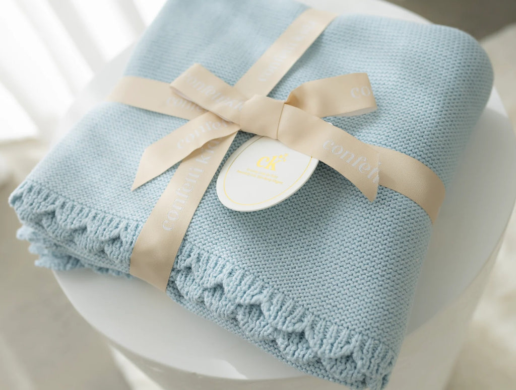 Confetti Kidz Heritage Knit Blanket - Traditional Blue