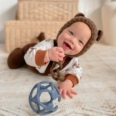 Silicon Teething Ball - Steel Blue