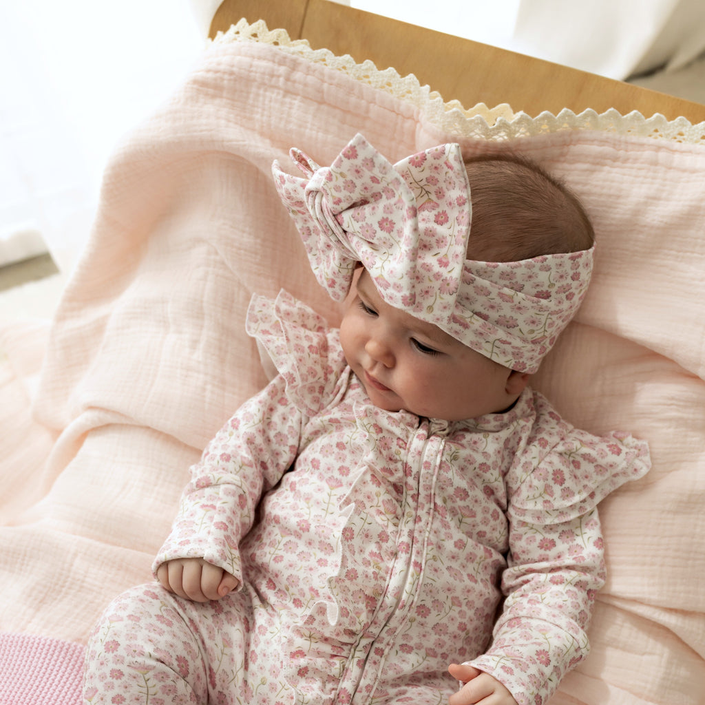 Oversized Topknot - Seashell Blooms