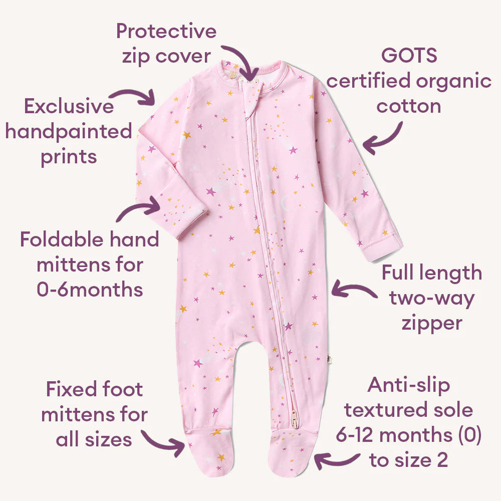 Organic Snuggle Sleepsuit Zip Footie - Twinkle
