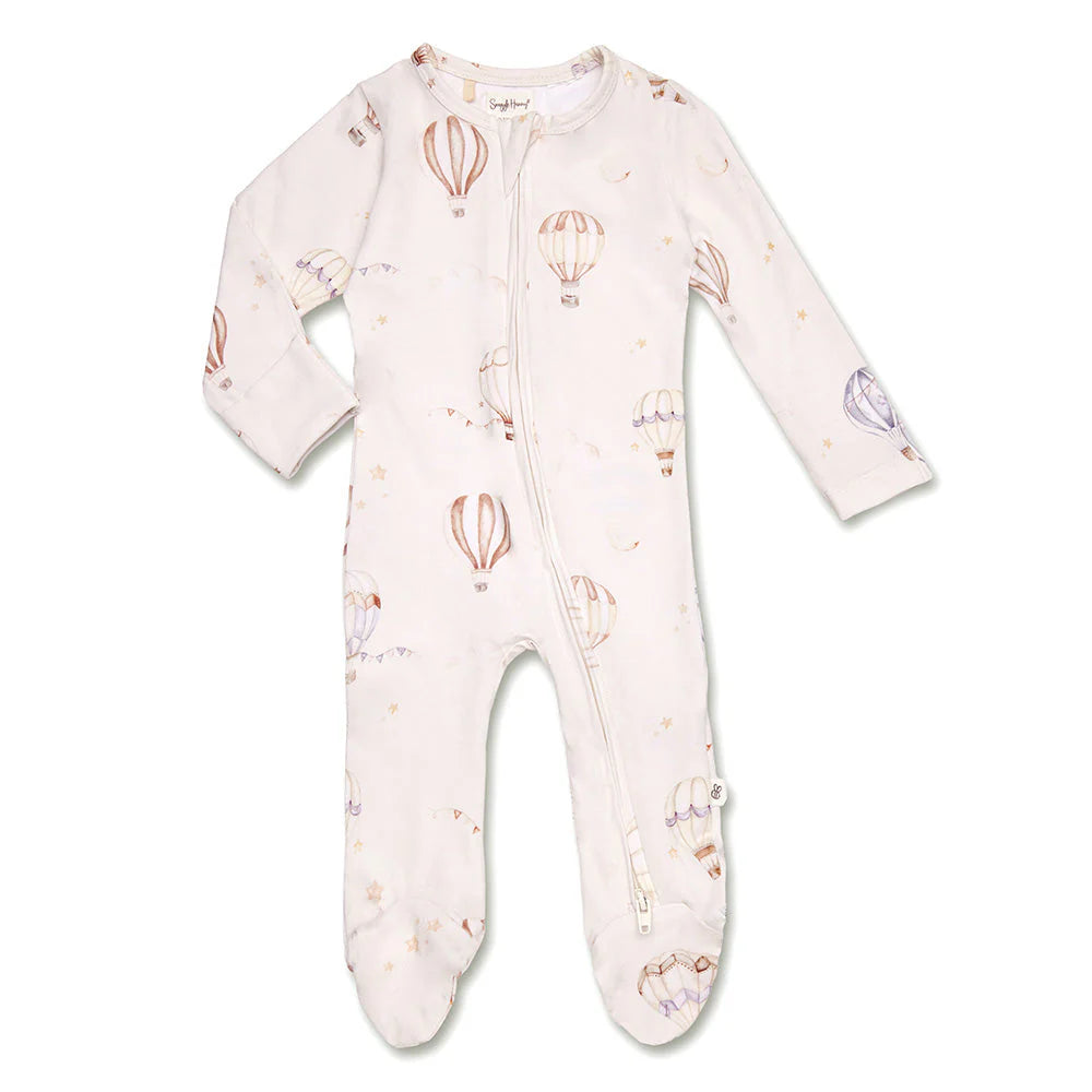 Snuggle Hunny Organic Snuggle Sleepsuit Zip Footie - Up & Away