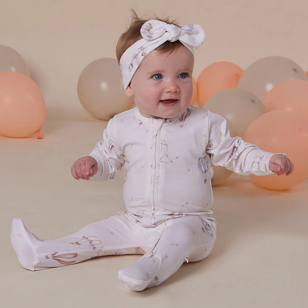 Snuggle Hunny Organic Snuggle Sleepsuit Zip Footie - Up & Away