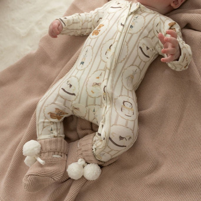 Knit Booties - Biscotti Pomms