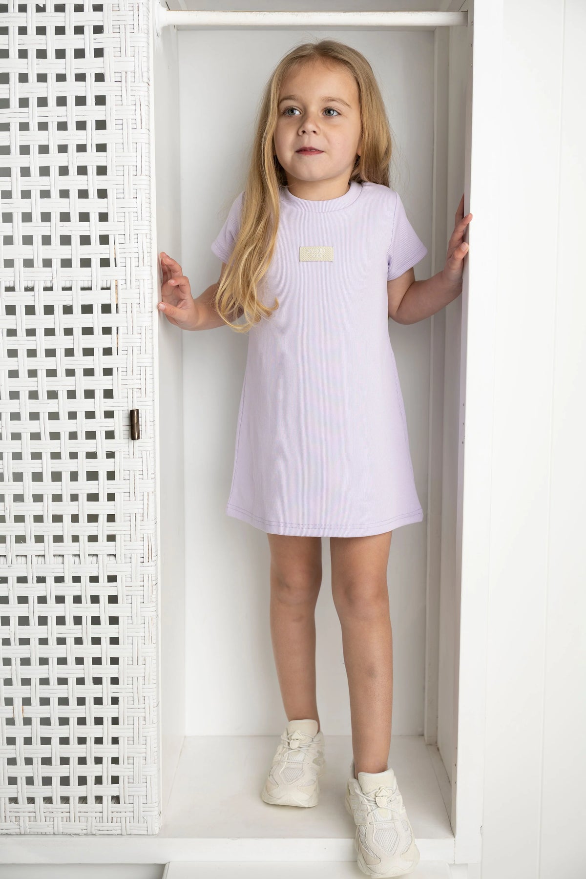Cracked Soda -  Wisteria Ribbed Summer Dress - Purple